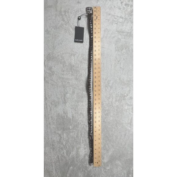 KATE CATE Thin Kim Hand-Braided Brown Leather Belt With Silver Buckle S main image 6